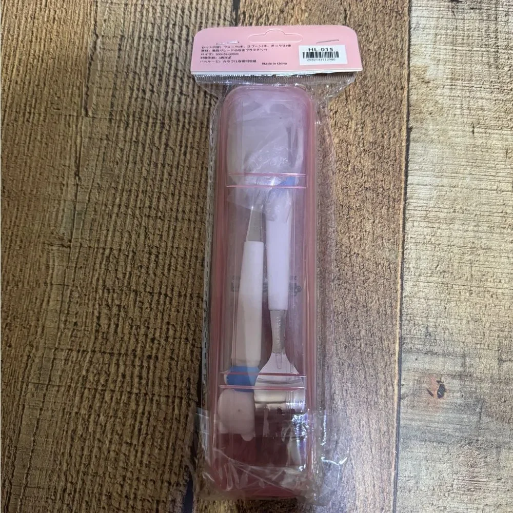 Sanrio Molded Hello Kitty Handle Fork & Spoon Set With Storage Case-NIP